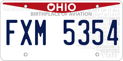 OH license plate FXM5354