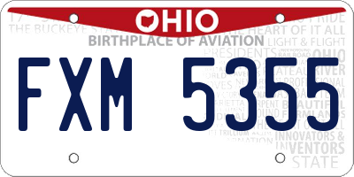 OH license plate FXM5355