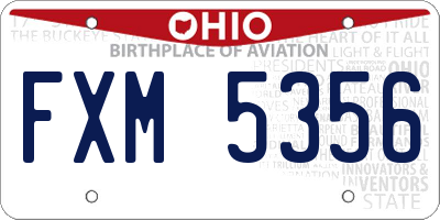 OH license plate FXM5356