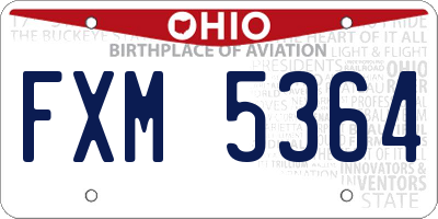 OH license plate FXM5364