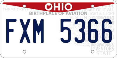 OH license plate FXM5366