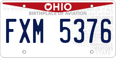 OH license plate FXM5376