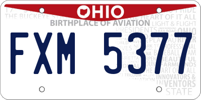 OH license plate FXM5377