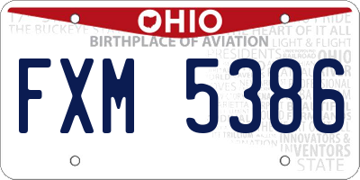 OH license plate FXM5386