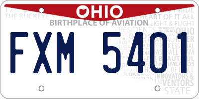 OH license plate FXM5401