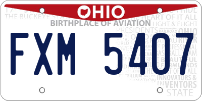OH license plate FXM5407