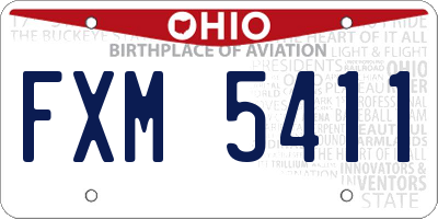 OH license plate FXM5411
