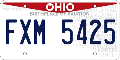 OH license plate FXM5425