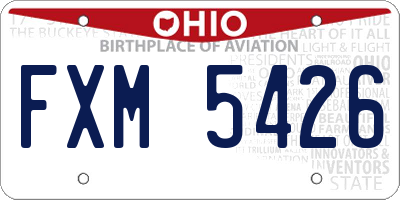OH license plate FXM5426