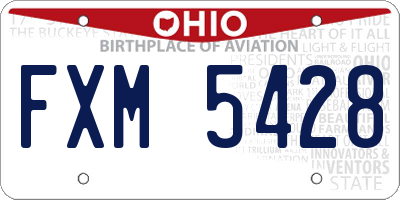 OH license plate FXM5428