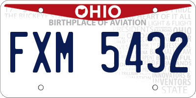 OH license plate FXM5432