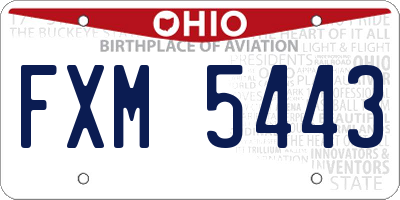 OH license plate FXM5443