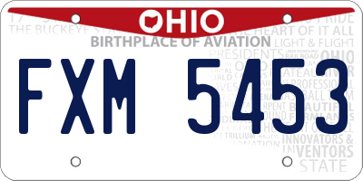 OH license plate FXM5453