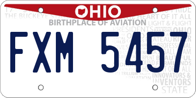 OH license plate FXM5457