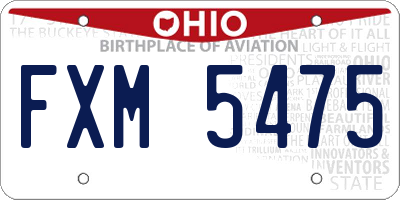 OH license plate FXM5475