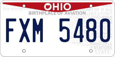 OH license plate FXM5480
