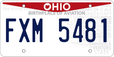 OH license plate FXM5481