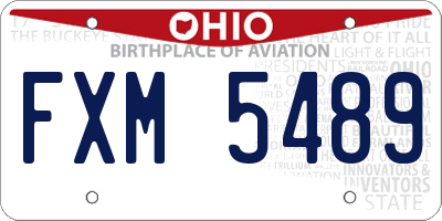 OH license plate FXM5489