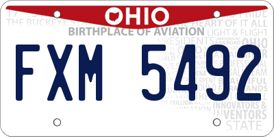 OH license plate FXM5492