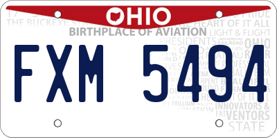 OH license plate FXM5494