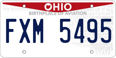OH license plate FXM5495