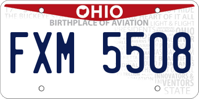 OH license plate FXM5508