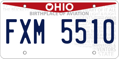 OH license plate FXM5510