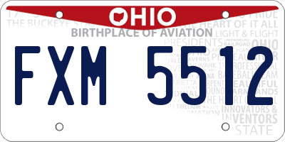 OH license plate FXM5512