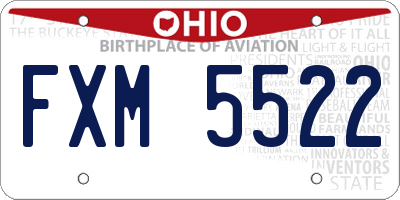 OH license plate FXM5522