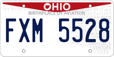 OH license plate FXM5528