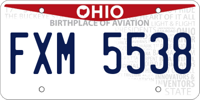 OH license plate FXM5538