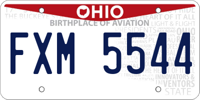 OH license plate FXM5544
