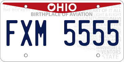 OH license plate FXM5555