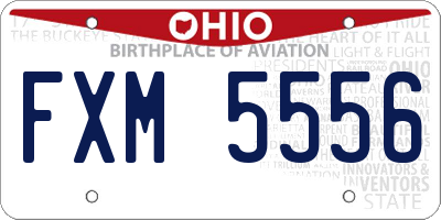 OH license plate FXM5556