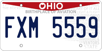 OH license plate FXM5559