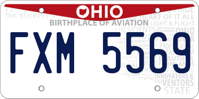 OH license plate FXM5569