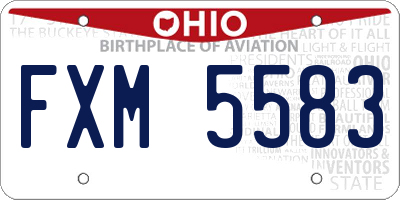 OH license plate FXM5583