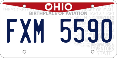 OH license plate FXM5590