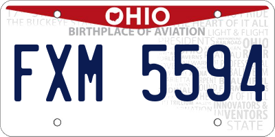 OH license plate FXM5594