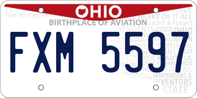 OH license plate FXM5597