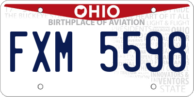 OH license plate FXM5598