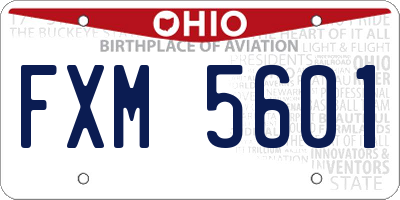 OH license plate FXM5601