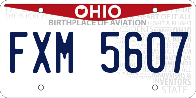OH license plate FXM5607