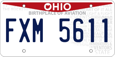 OH license plate FXM5611