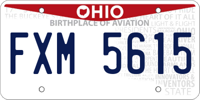 OH license plate FXM5615