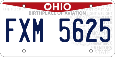 OH license plate FXM5625