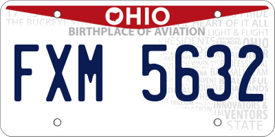 OH license plate FXM5632