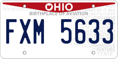 OH license plate FXM5633