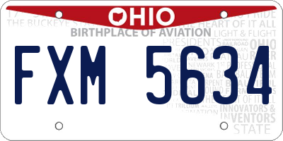 OH license plate FXM5634