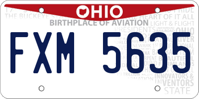 OH license plate FXM5635